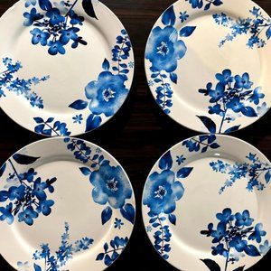 Pier 1 Imports Azure Floral Dinner Plates set of 4